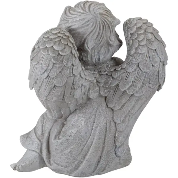 Northlight 8.75" Gray Sitting Cherub Angel with Wings Outdoor Patio Garden Statue