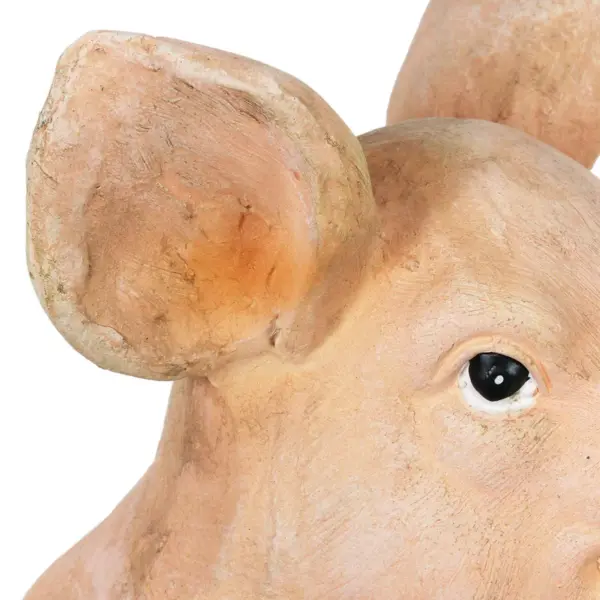 8.07" Resin Pig and Bucket Planter Brown/Pink - Exhart