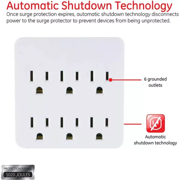 General Electric 6 Outlet Surge Protector Charging Station