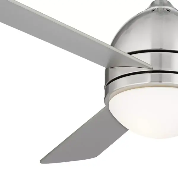 44" Casa Vieja Modern Ceiling Fan with Light LED Brushed Nickel Opal Frosted Glass for Living Room Kitchen Bedroom Dining