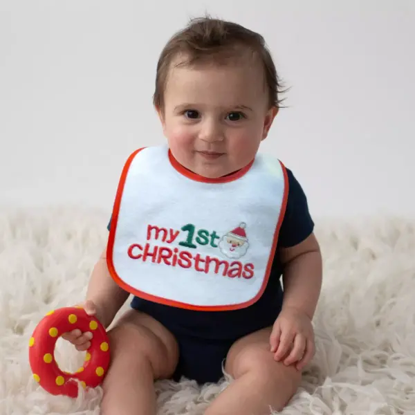 Neat Solutions Embroidered Holiday Infant Bib Set - 12pk