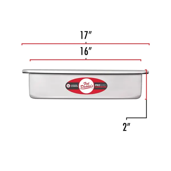 Fat Daddio's Anodized Aluminum Square Cake Pan w/ Solid Bottom, 16 x 16 x 2 Inch