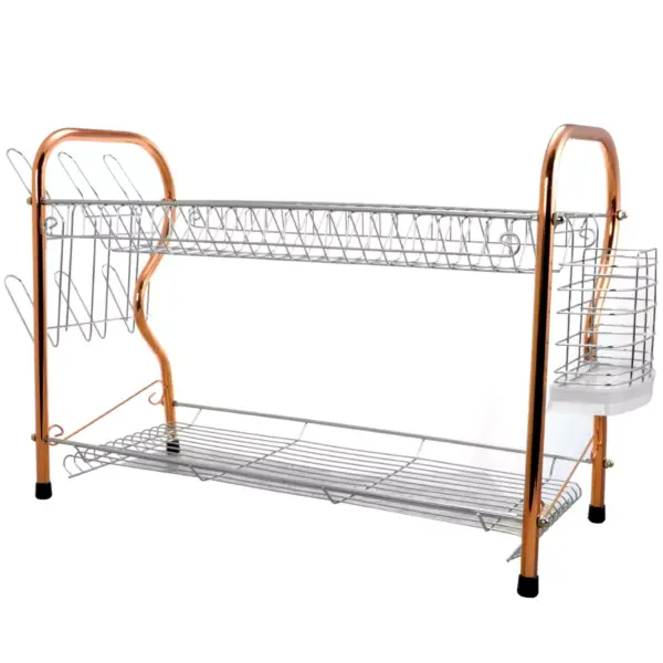 Better Chef 2-Tier 16 in. Chrome Plated Dish Rack in copper