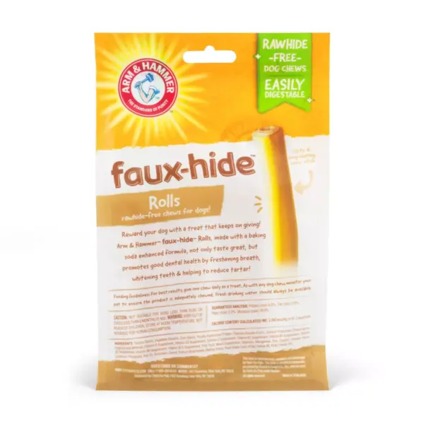 Arm & Hammer Faux Hide Roll Dental Dog Treats - 7ct