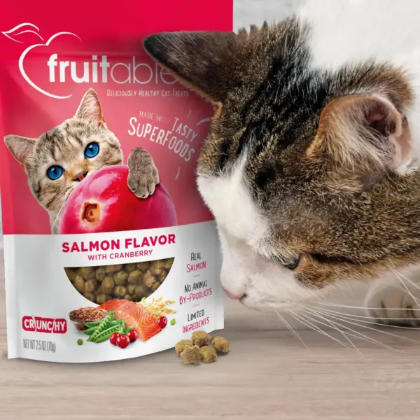 Fruitables Healthy Low Calorie Salmon and Cranberry Crunchy Cat Treat - 2.5oz