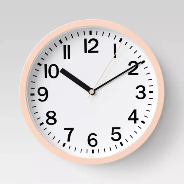 9" Round Wall Clock Blush - Room Essentials™