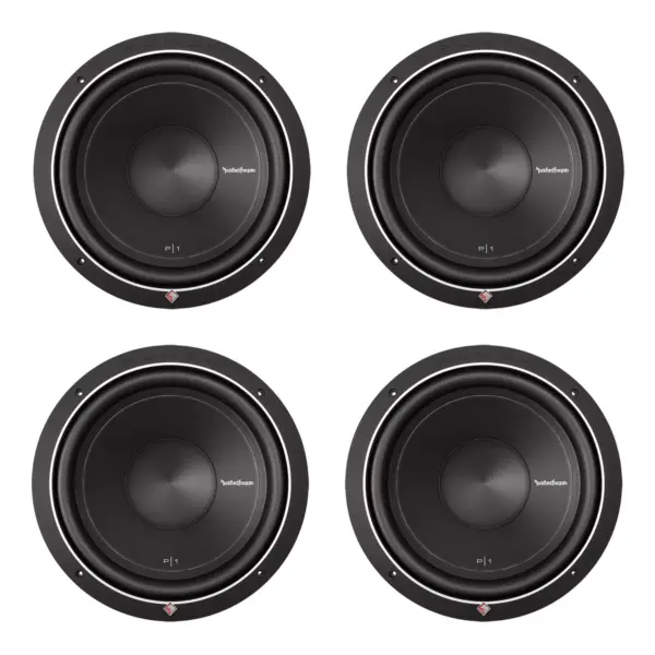 Rockford Fosgate P1S2-15 Punch 15-Inch 500 Watt SVC 2-Ohm Power Car Audio Subwoofer (4 Pack)