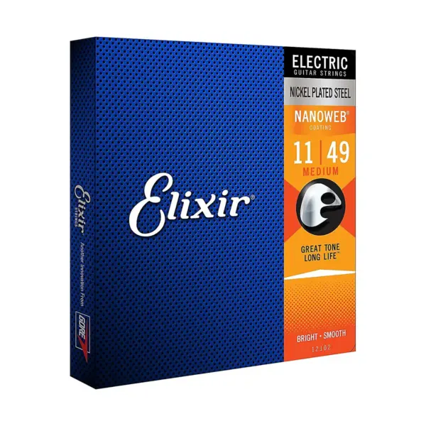 Elixir Electric Guitar Strings with NANOWEB Coating, Medium (.011-.049)