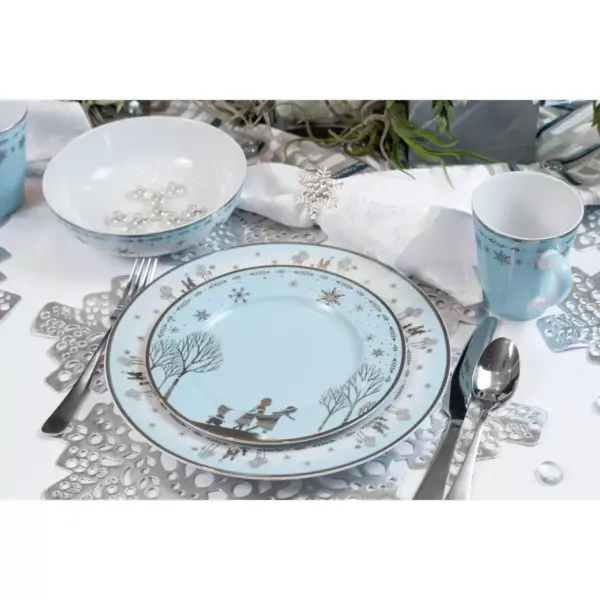 Robe Factory LLC Disney Frozen 2 Anna & Elsa Ceramic Dining Set Collection | 16-Piece Dinner Set