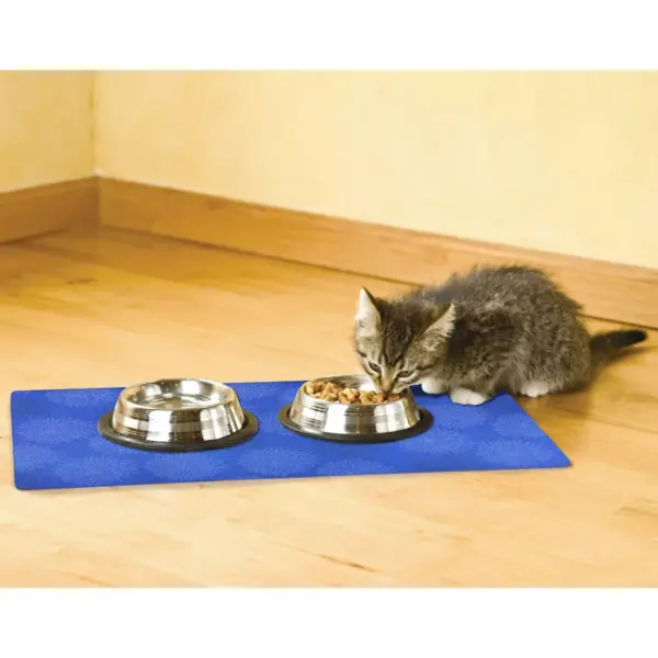 Drymate Dog and Cat Feeding Placemat - Floral Blue