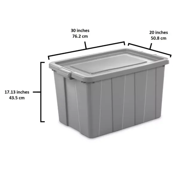 Sterilite Tuff1 30 Gallon Plastic Storage Tote Container Bin w/ Lid (4 Pack)