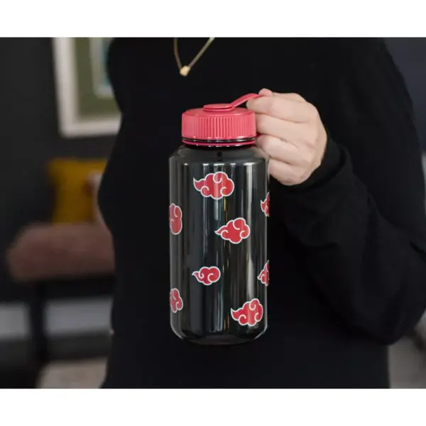 Just Funky Naruto Shippuden Akatsuki Red Clouds Plastic Water Bottle | Holds 32 Ounces