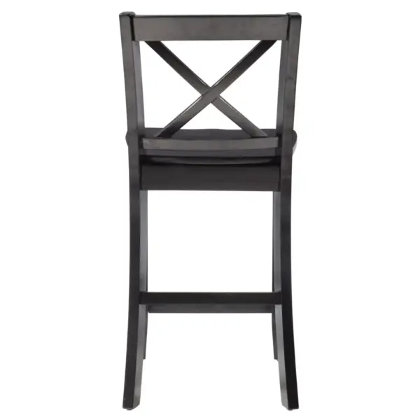 24" Torino X Back Wood Counter Height Barstool - Black - Linon