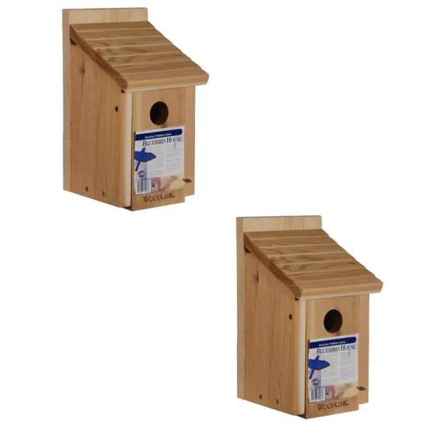 Woodlink 24301 BB1 Outdoor Wooden All Natural Inland Red Cedar Wood Bluebird Song Bird House Box (2 Pack)