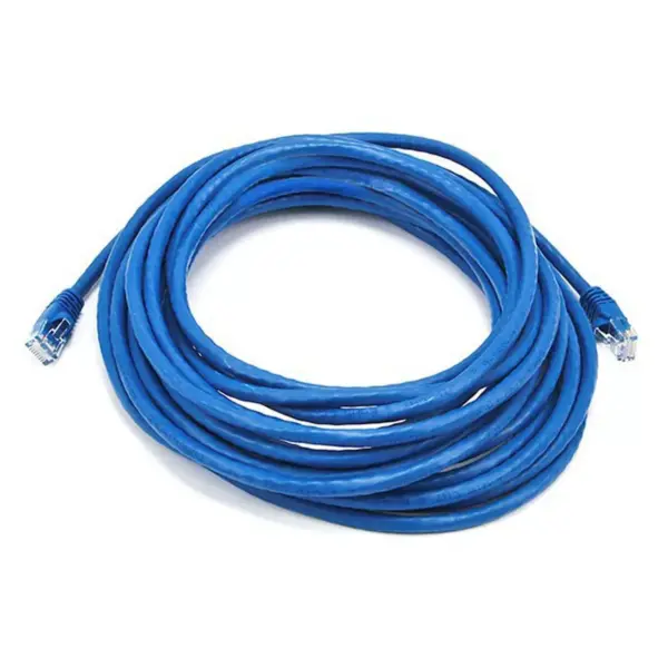 Monoprice Cat6 Ethernet Patch Cable - 25 Feet - Blue | Network Internet Cord - RJ45, Stranded, 550Mhz, UTP, Pure Bare Copper Wire, 24AWG