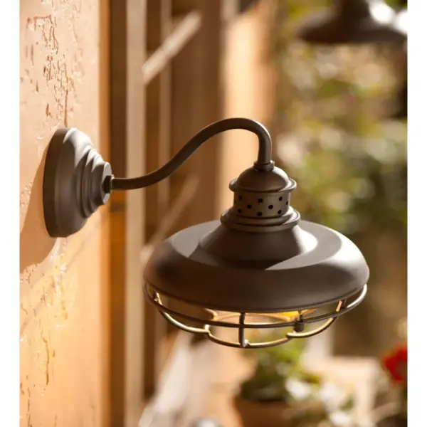 Franklin Iron Works Rustic Outdoor Wall Light Fixture Farmhouse Bronze 9" Caged for Exterior House Deck