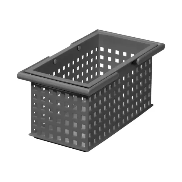 Like-It Versatile Plastic Stacking Home Bathroom Storage Solution Organizer Slotted Basket Tote, Gray (6 Pack)