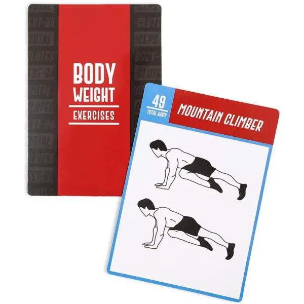 Okuna Outpost 50 Pack Bodyweight Exercise Cards for Workout Routine, Fitness Gift, 3.5 x 5 in