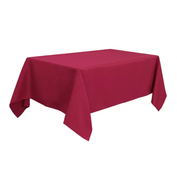 55"x80" Rectangle Polyester Stain Resistant Solid Tablecloths Red - PiccoCasa