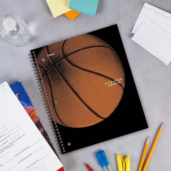 Spiral Notebook 1 Subject Wide Ruled Sports Basketball - Five Star