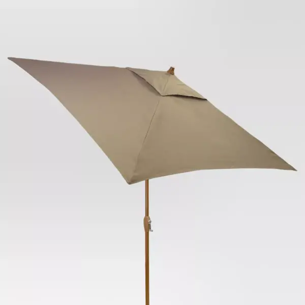 6.5' Square Umbrella - Taupe - Medium Wood Finish - Threshold™