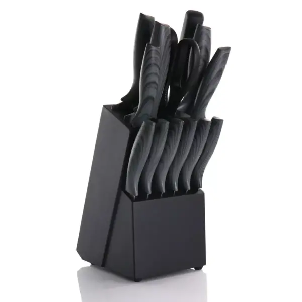 Gibson Home Rubber Soul 14 Piece High Carbon Stainless Steel Cutlery Set in Dark Grey