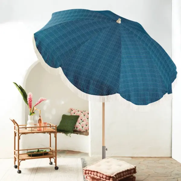 7.2' Round Fringed Patio Umbrella Teal - Opalhouse™