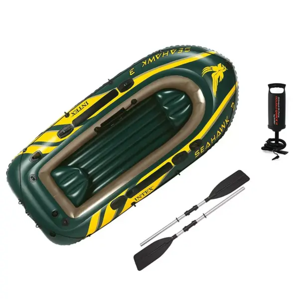 Intex Seahawk 3 Inflatable raft Set and 2 Transom Mount 8 Speed Trolling Motors