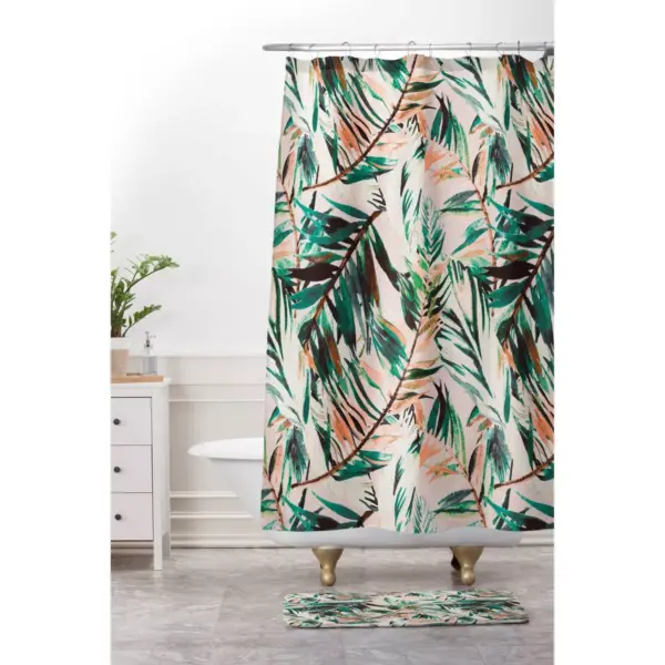 Marta Barragan Camarasa Tropical Leaf Desert Bath Mat Green - Deny Designs