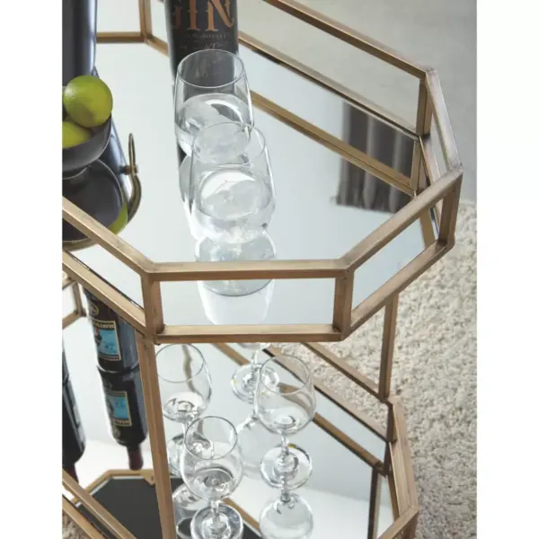 Daymont Bar Cart Gold Finish - Signature Design by Ashley