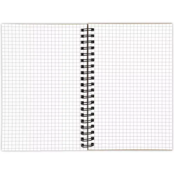 4-Pack Grid Graph Spiral Notebooks with Kraft Cover, Portable A7 Size for Traveler & Students, 5x7