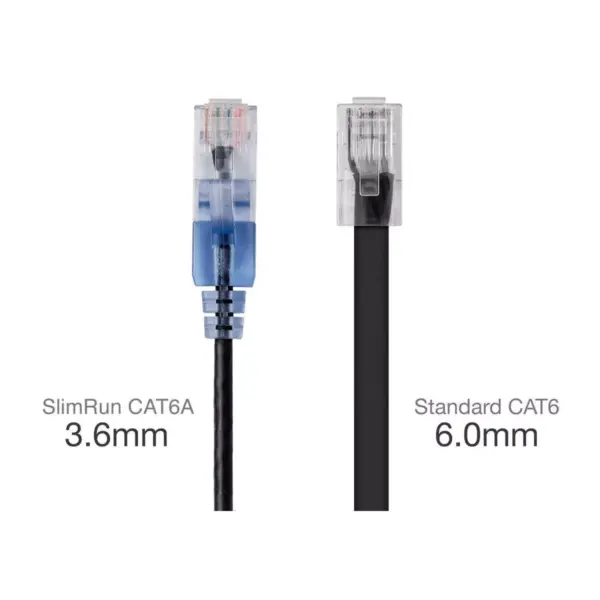 Monoprice Cat6A Ethernet Patch Cable - 14 Feet Black | Network Internet Cord - RJ45, 550Mhz, UTP, Pure Bare Copper Wire, 10G, 30AWG, 10-Pack - SlimRun