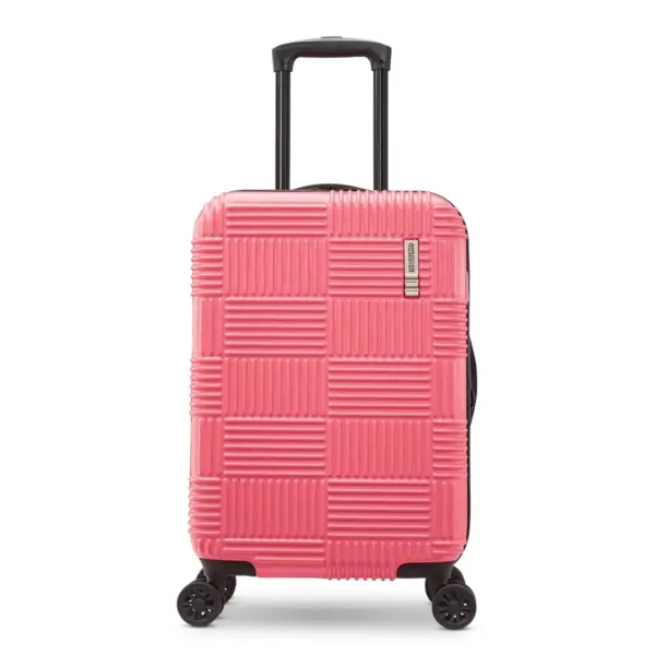 American Tourister 23.5" Checkered Hardside Carry On Spinner Suitcase - Flamingo