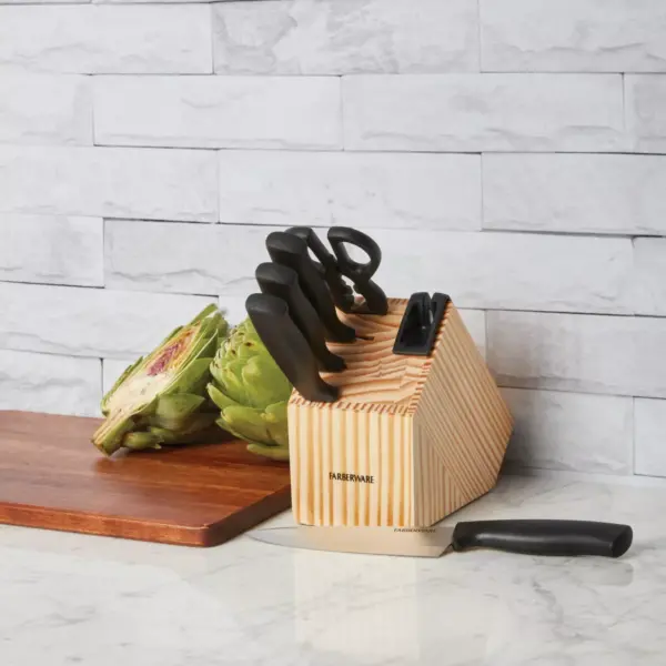 Farberware Edgekeeper 5 Piece Knife Block Set with Built In Sharpener