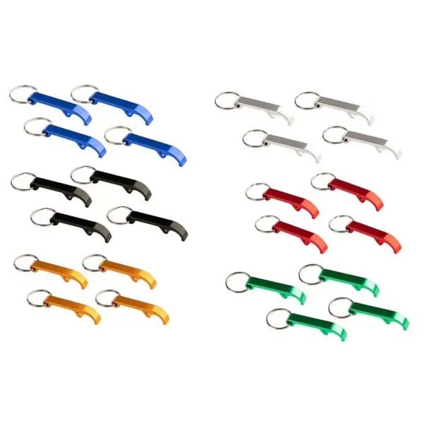 Juvale 24 Pack Bottle Opener Keychain, Metal Keychains with Beer Bottle Opener Pocket Size Bar Claw 6 Colors