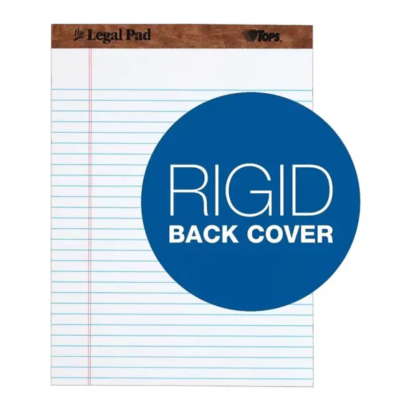 TOPS "The Legal Pad" Ruled Perforated Pads 8 1/2 x 11 3/4 White 50 Sheets Dozen 7533