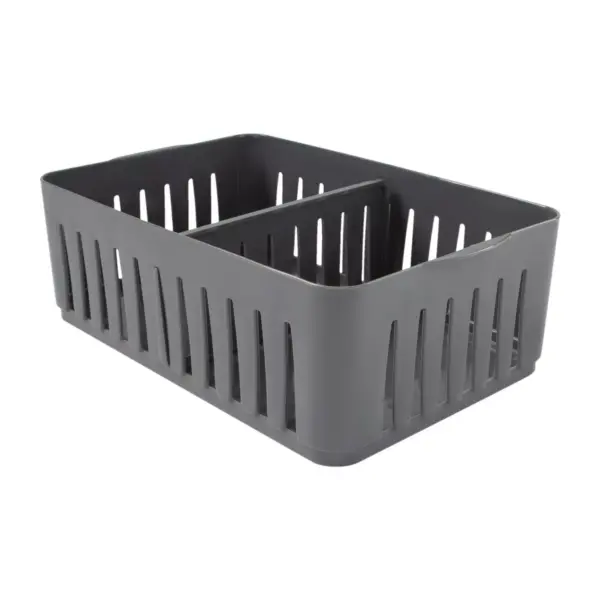 Simplify Stackable Organizer Bin with Adjustable Dividers Gray