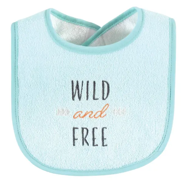 Hudson Baby Unisex Baby Cotton Terry Drooler Bibs with Fiber Filling, Neutral Woodland, One Size