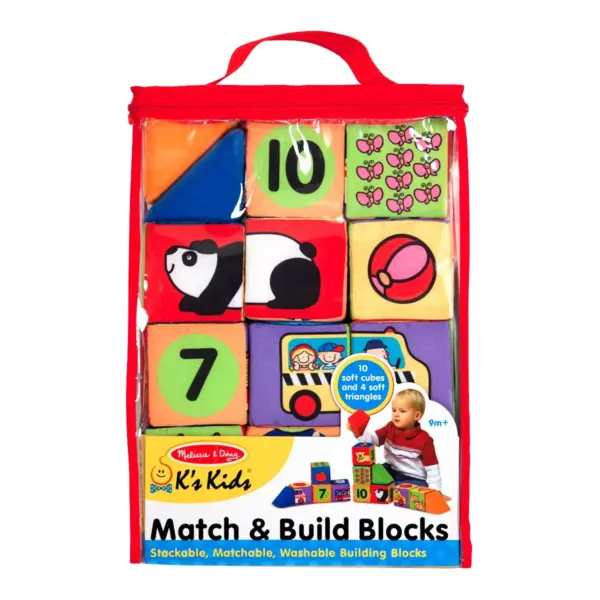 Melissa & Doug K's Kids Match and Build Soft Blocks Set