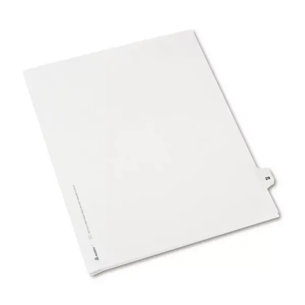 Avery-Style Legal Exhibit Side Tab Divider Title: 29 Letter White 25/Pack 01029