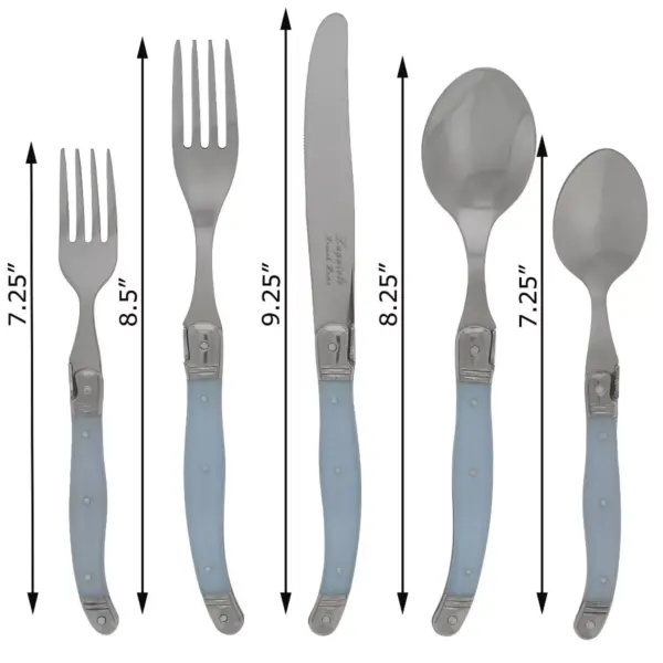 French Home Laguoile 20pc Stainless Steel Silverware Set Blue