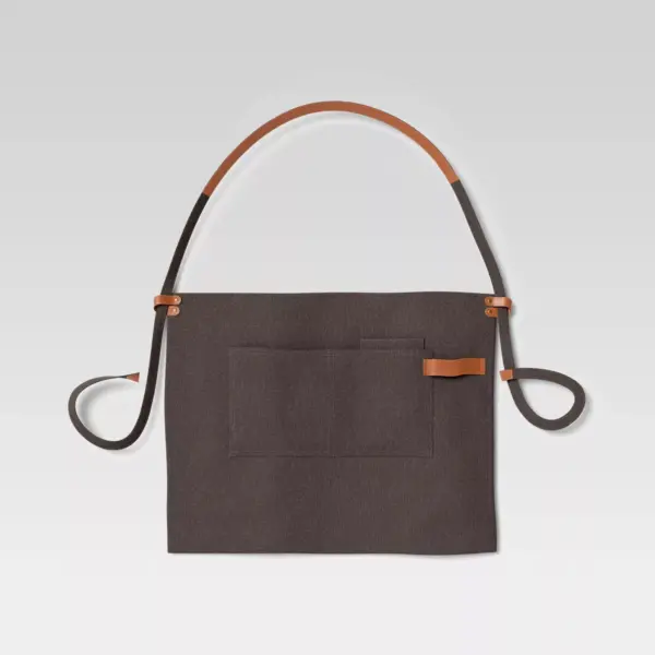 Half Apron Waxed Canvas with Leather Gray - Hilton Carter for Target