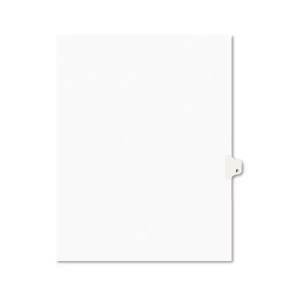 Avery-Style Legal Exhibit Side Tab Dividers 1-Tab Title P Ltr White 25/PK 01416