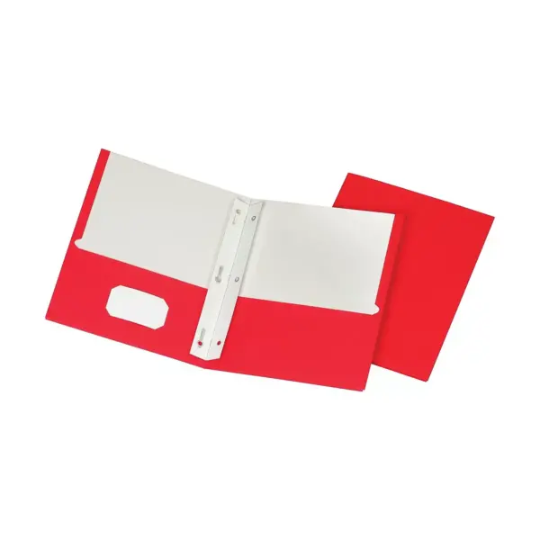 Staples School Grade 2 Pocket Folder with Fasteners Red 25/Box 27540-CC