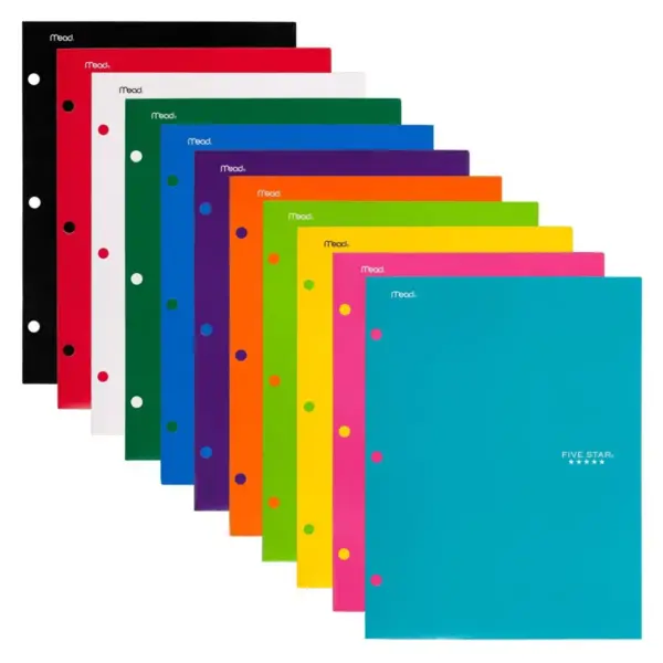 Mead Five Star 4 Pocket Solid Paper Folder (Color Will Vary)