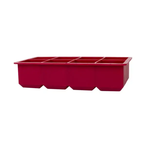 Home Basics Jumbo Silicone Ice Cube Tray, Red