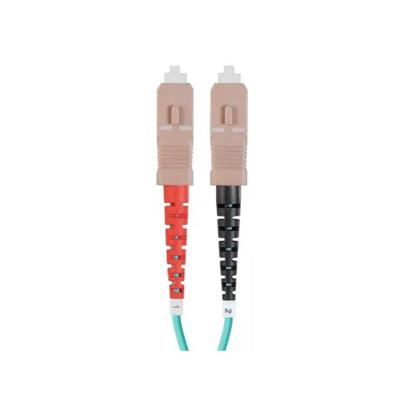 Monoprice OM4 Fiber Optic Cable - 15m (Meter) - LC/UPC-SC/UPC, Multi Mode, Duplex, 50/125 Type, 2.0mm, PVC