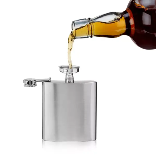 TRUE Stainless Steel Flask with Funnel 6oz