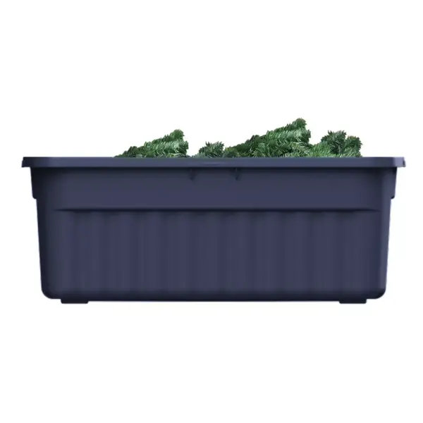 Rubbermaid Roughneck 50 Gallon Rugged Stackable Storage Tote Container, Dark Indigo Metallic (8 Pack)