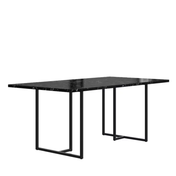 Edith Rectangular Dining Table Faux Marble Black - CosmoLiving by Cosmopolitan